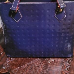 Elegant Navy Blue Learher Tote Bag